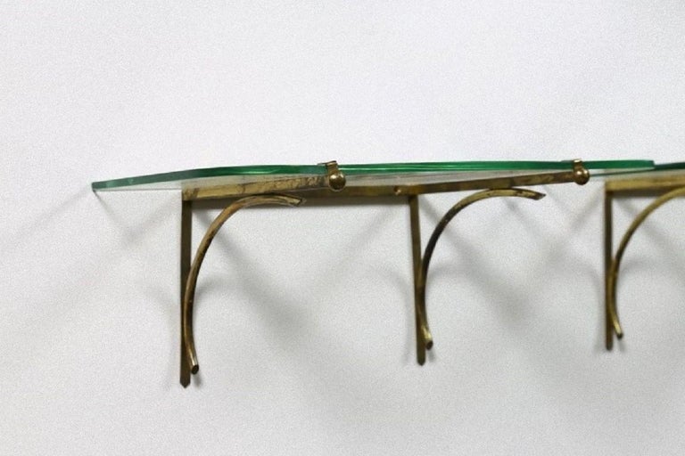 Vintage Pair of Glass Shelves, Made in Italy, 1950s For Sale at 1stDibs