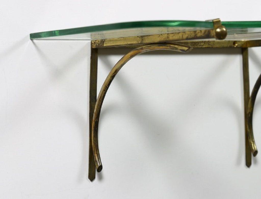 Italian Vintage Pair of Glass Shelves, Made in Italy, 1950s