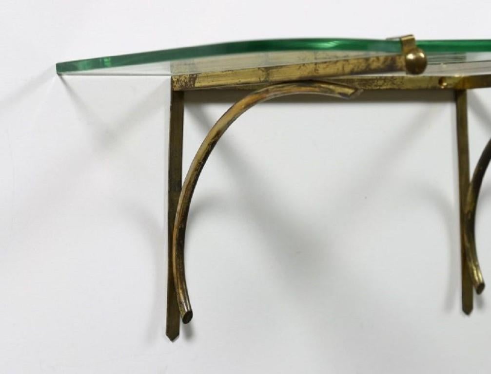 Vintage Pair of Glass Shelves, Made in Italy, 1950s In Good Condition In Roma, IT