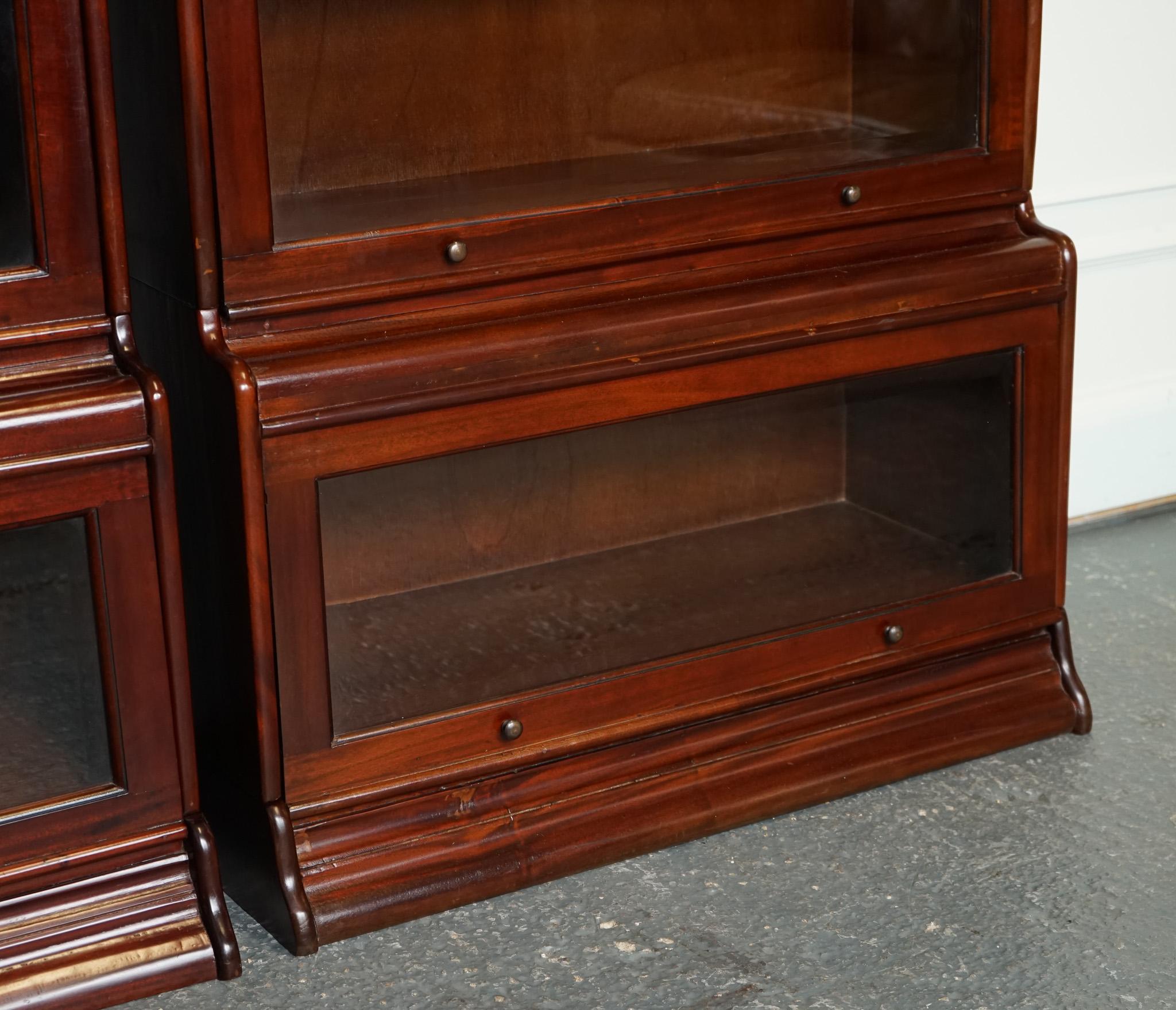 Hardwood VINTAGE PAIR OF GLOBE WERNICKE STYLE BARRISTER 6 SECTiONS BOOKCASES