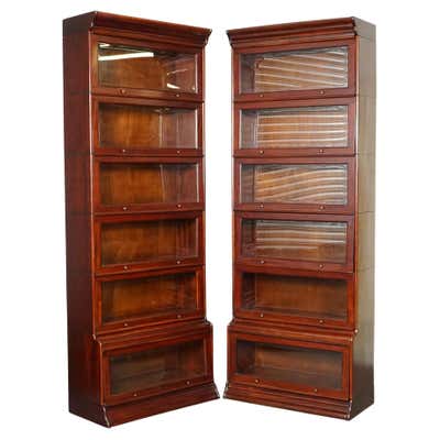 Vintage Metal Green 2 Section Barrister Lawyer's Stacking Bookcase Shaw ...