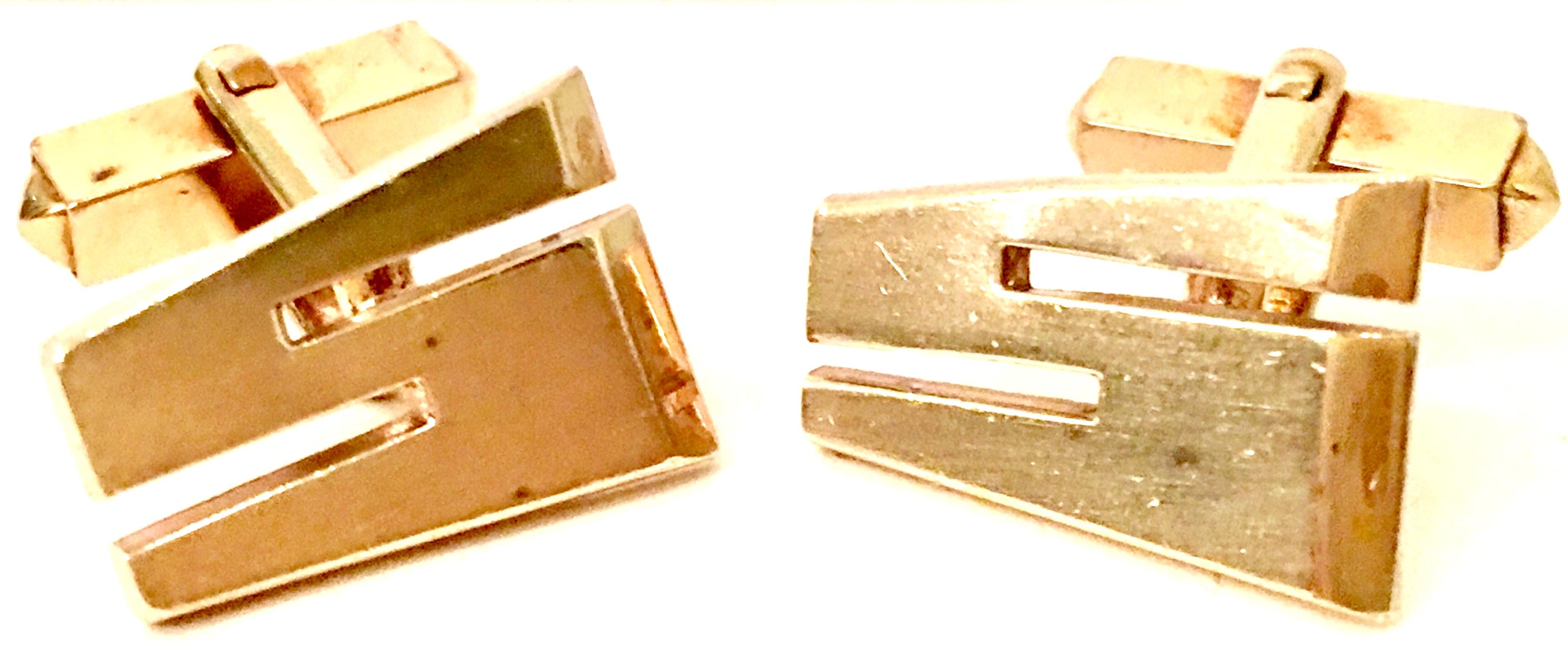 swank gold cufflinks