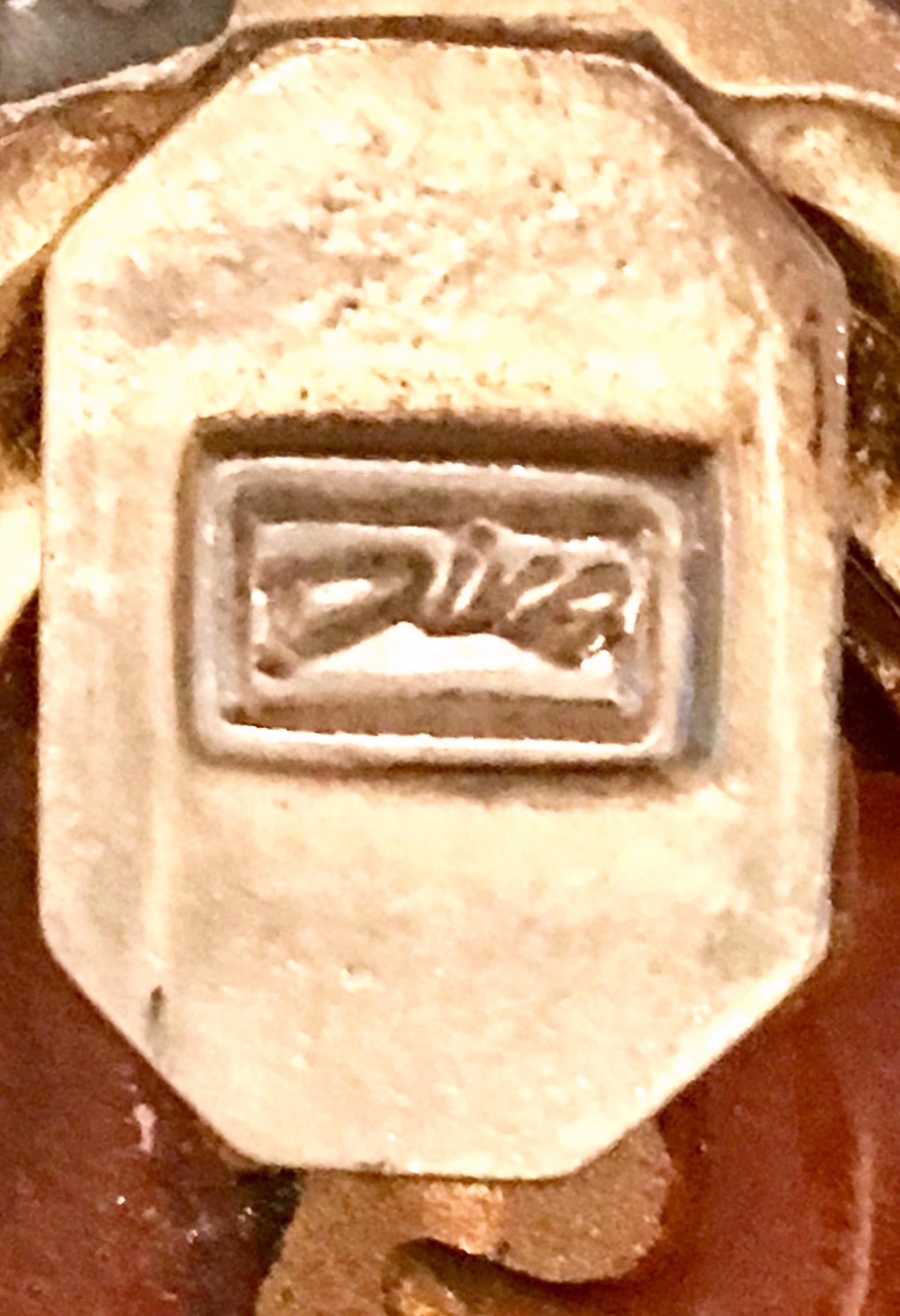 Paar Vintage-Ohrringe aus Gold und Rubin-Kunstglas von Diva im Angebot 3