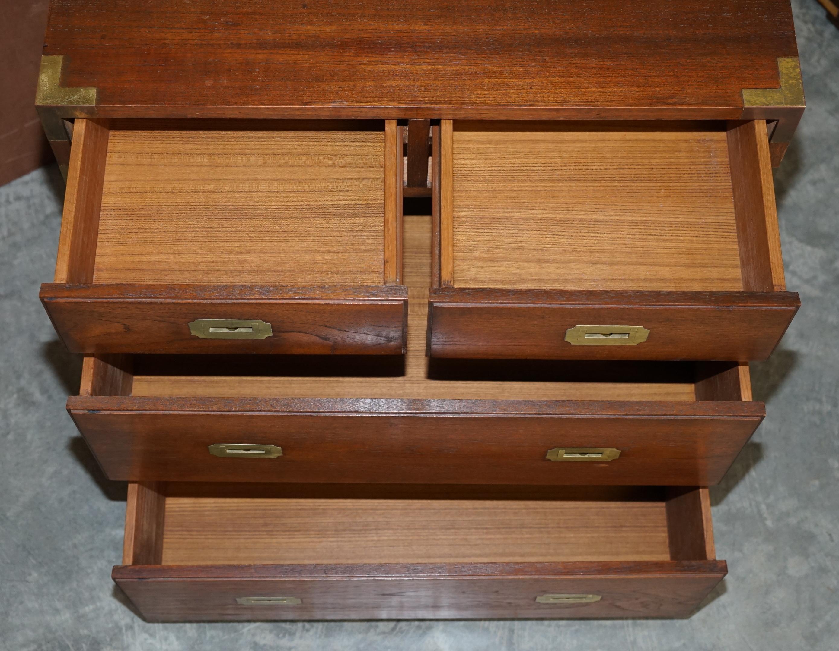 Vintage Pair of Good Sized Military Campaign Chests of Drawers Brass Fittings 9