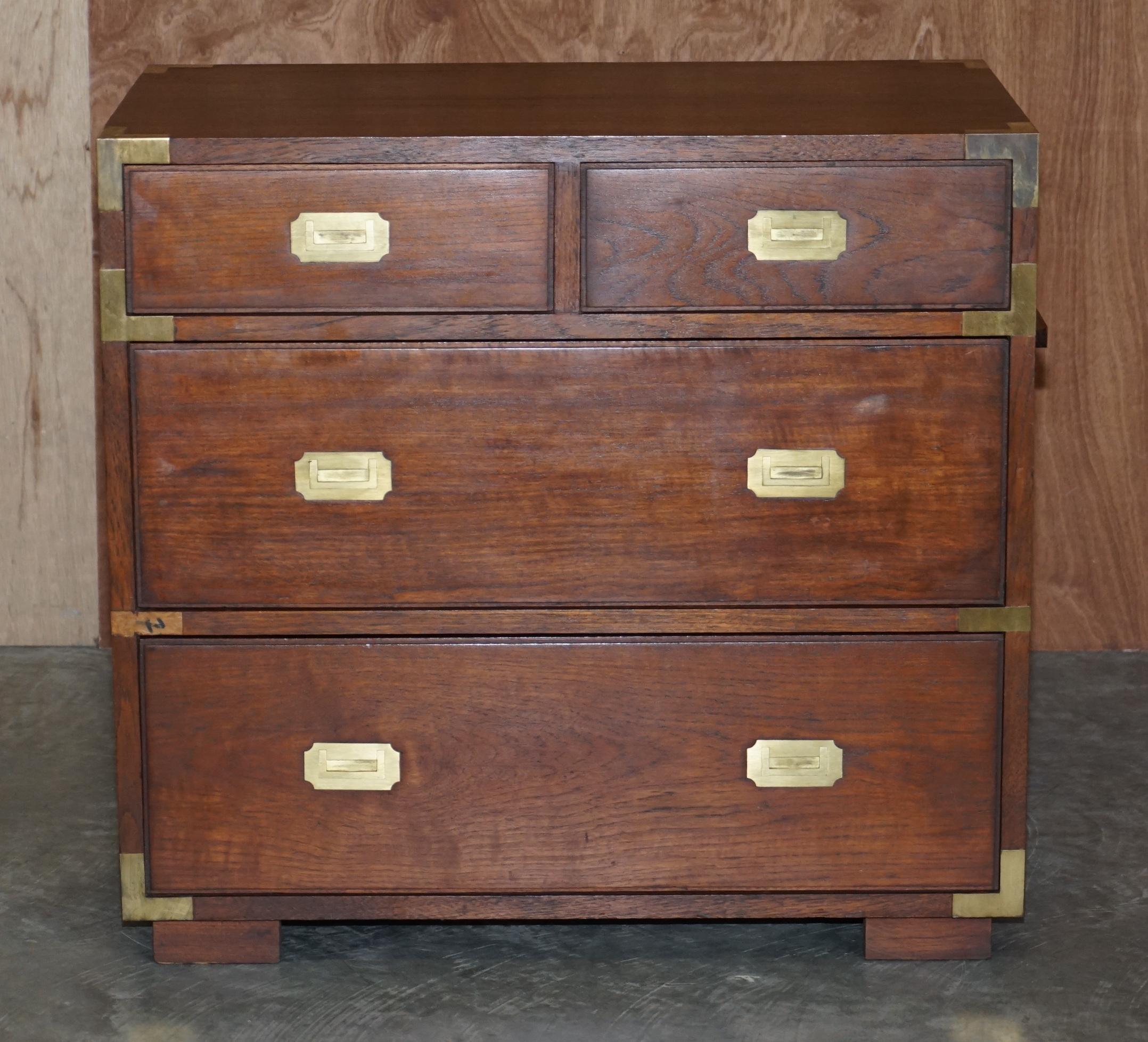 Vintage Pair of Good Sized Military Campaign Chests of Drawers Brass Fittings 11