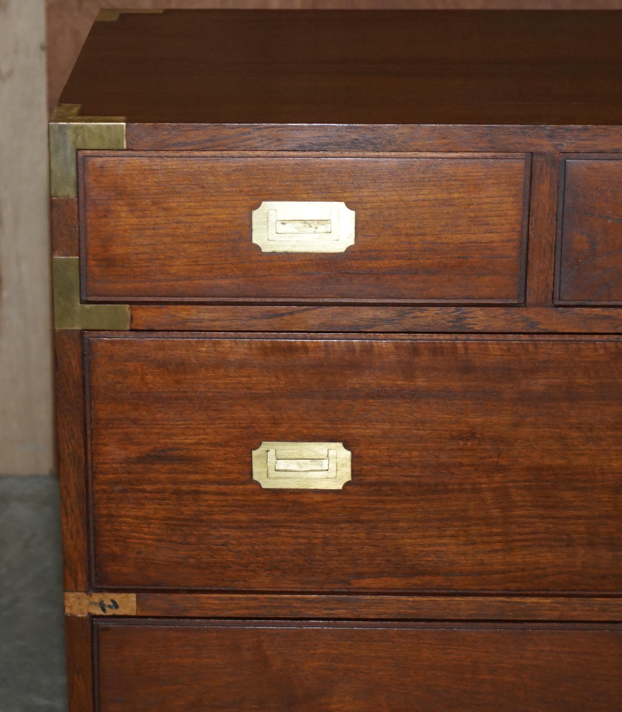 Vintage Pair of Good Sized Military Campaign Chests of Drawers Brass Fittings 12