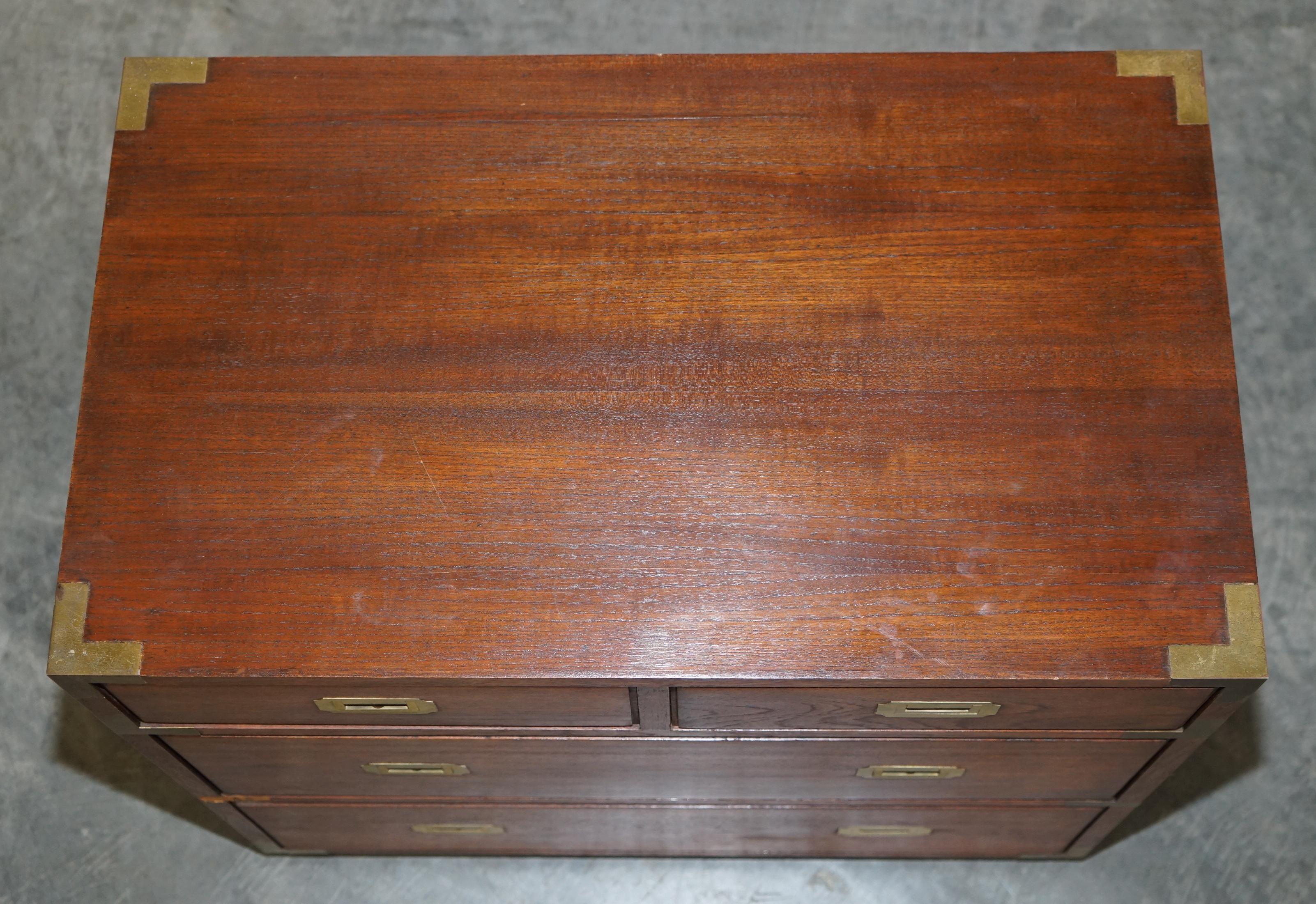 Vintage Pair of Good Sized Military Campaign Chests of Drawers Brass Fittings 14