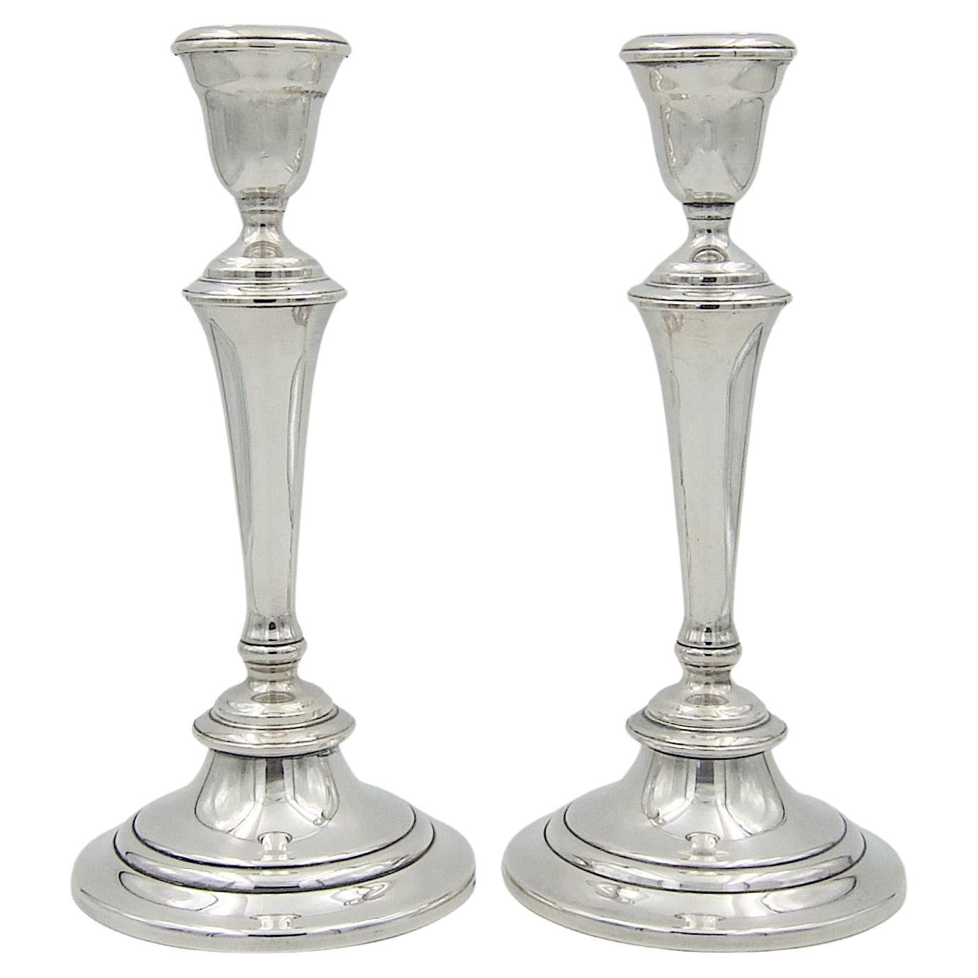 Vintage Pair of Gorham Convertible Candlesticks in Silver Plate