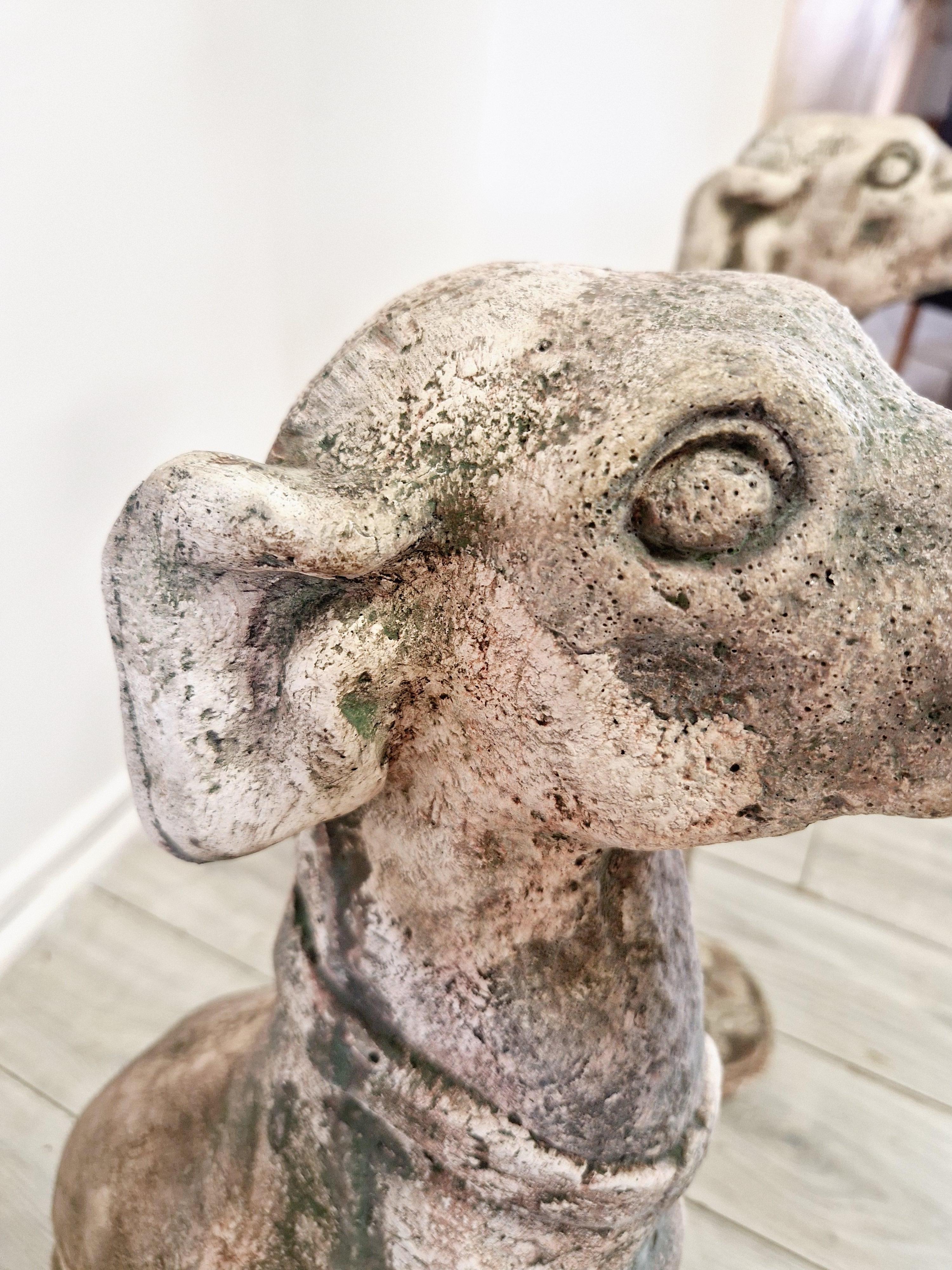 XX secolo Coppia di statue di cani levriero vintage in vendita