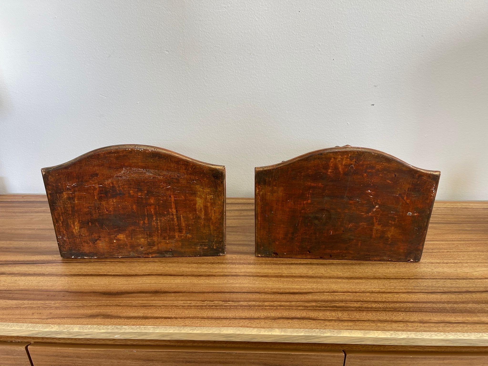 Vintage Pair of Hand Carved Wooden Wall Self or Corbel For Sale 3