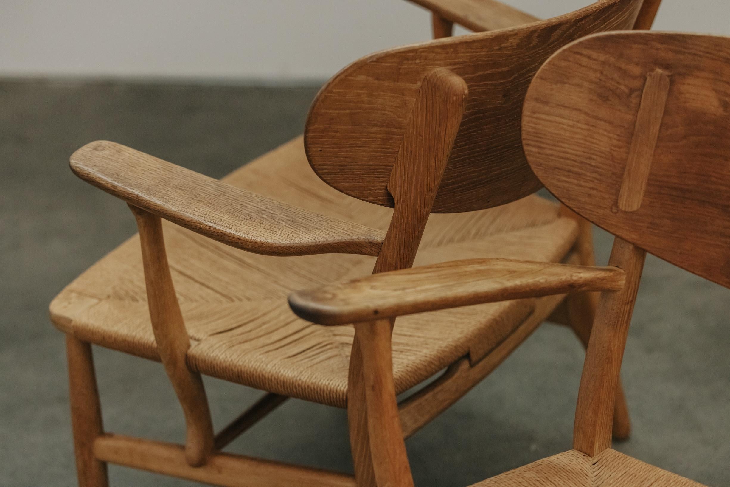 Européen Paire de chaises longues Hans Wegner CIRCA du Danemark, Circa 1960 en vente