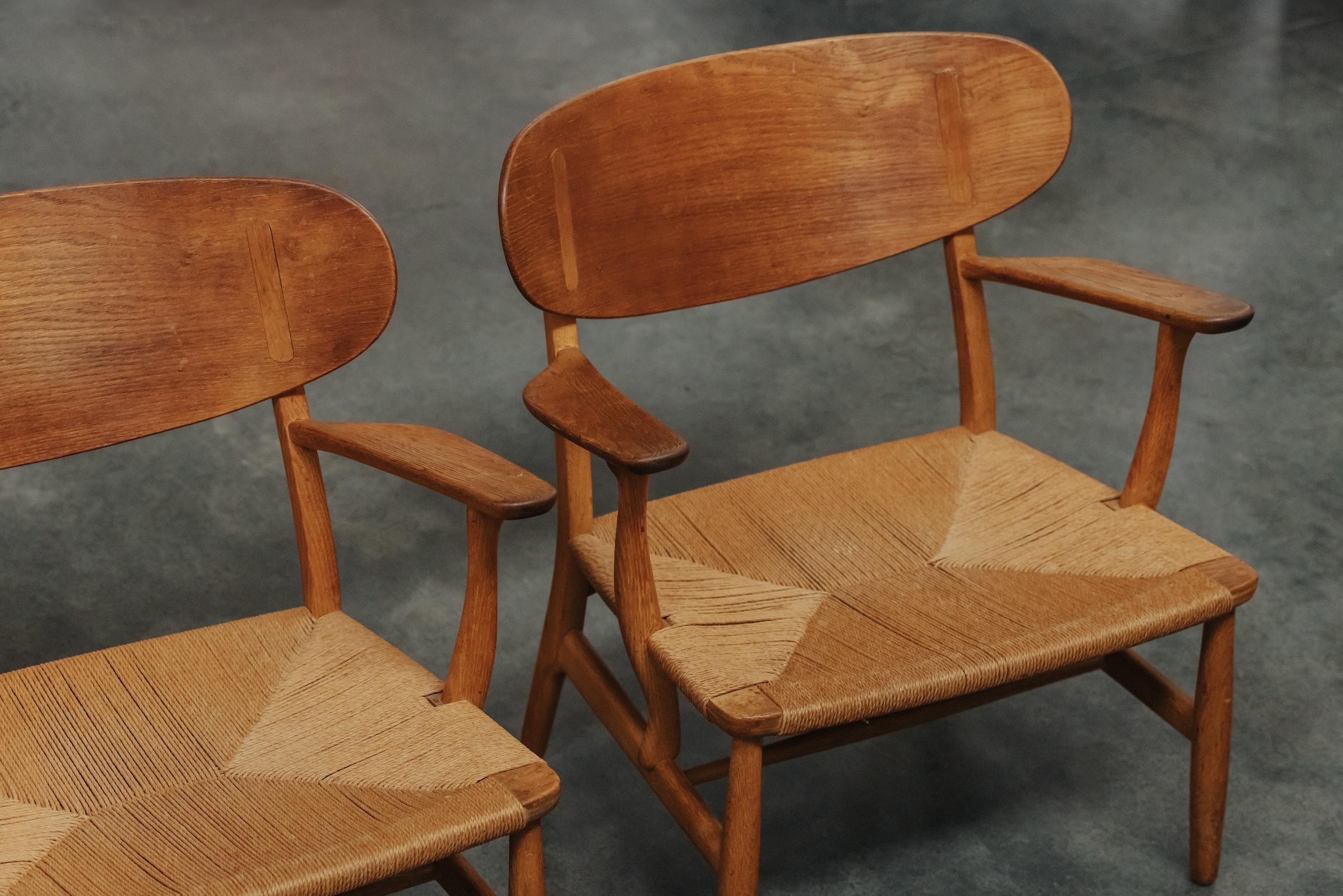 Paire de chaises longues Hans Wegner CIRCA du Danemark, Circa 1960 en vente 1