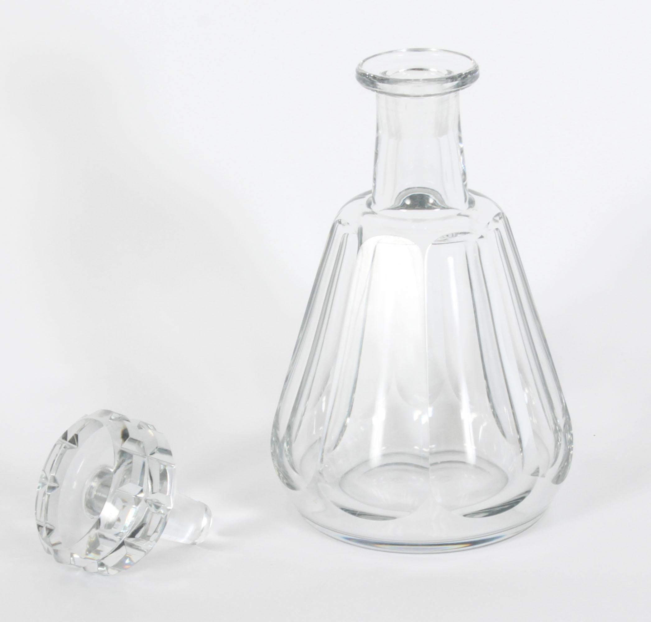 Cristal Paire de carafes vintage en cristal Harcourt Talleyrand de Baccarat du milieu du 20e siècle