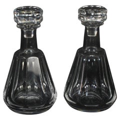 Pareja vintage de decantadores de cristal Harcourt Talleyrand de Baccarat Mediados del siglo XX
