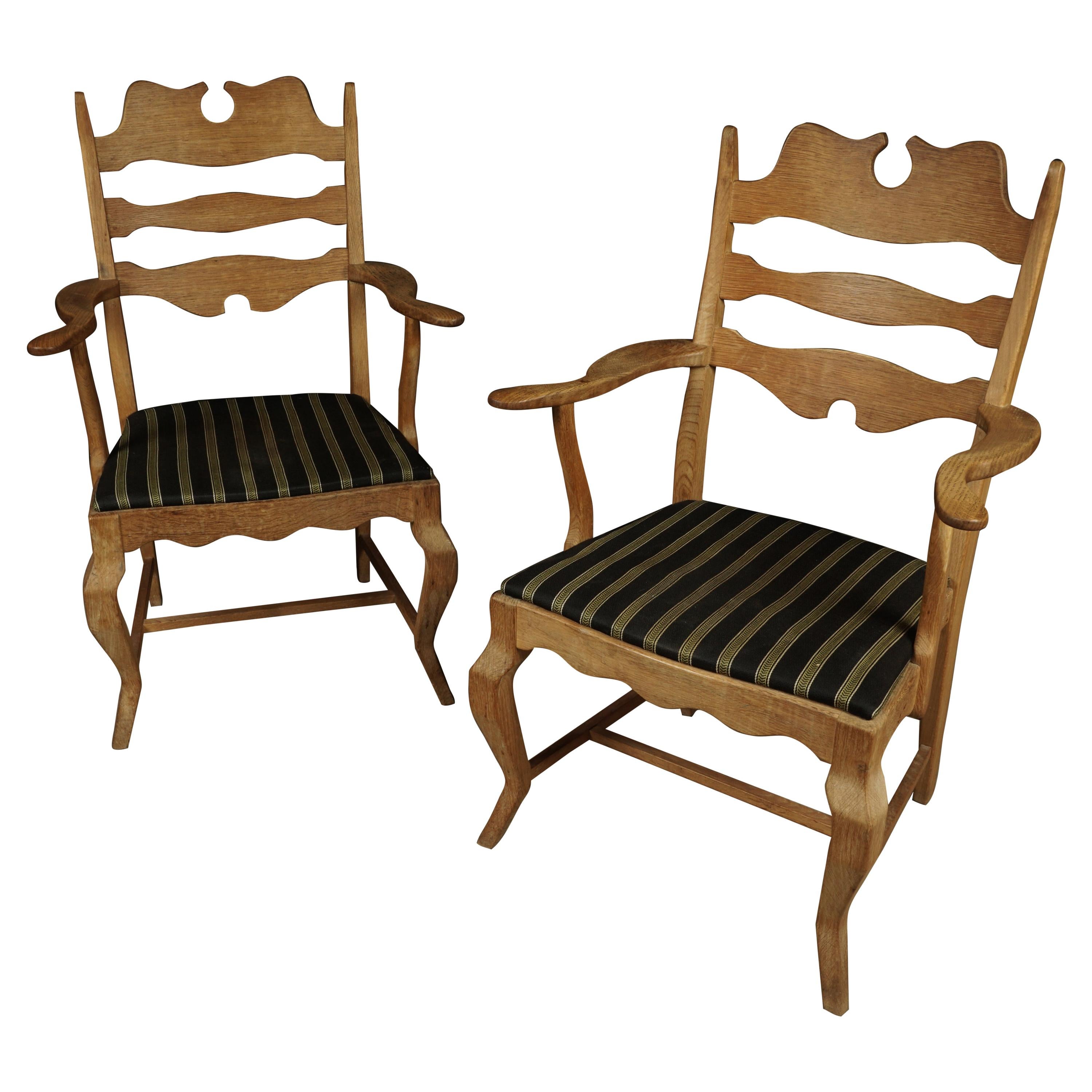 Vintage Pair of Henning Kjaernulf "Razor" Lounge Chairs, From Denmark, 1970s