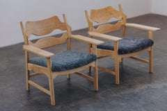 Vintage Pair Of Henning Kjaernulf Razor Lounge Chairs, From Denmark, Circa 1970