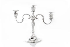 Asprey & Co. hollow Silver pair of candelabras, London, 1961