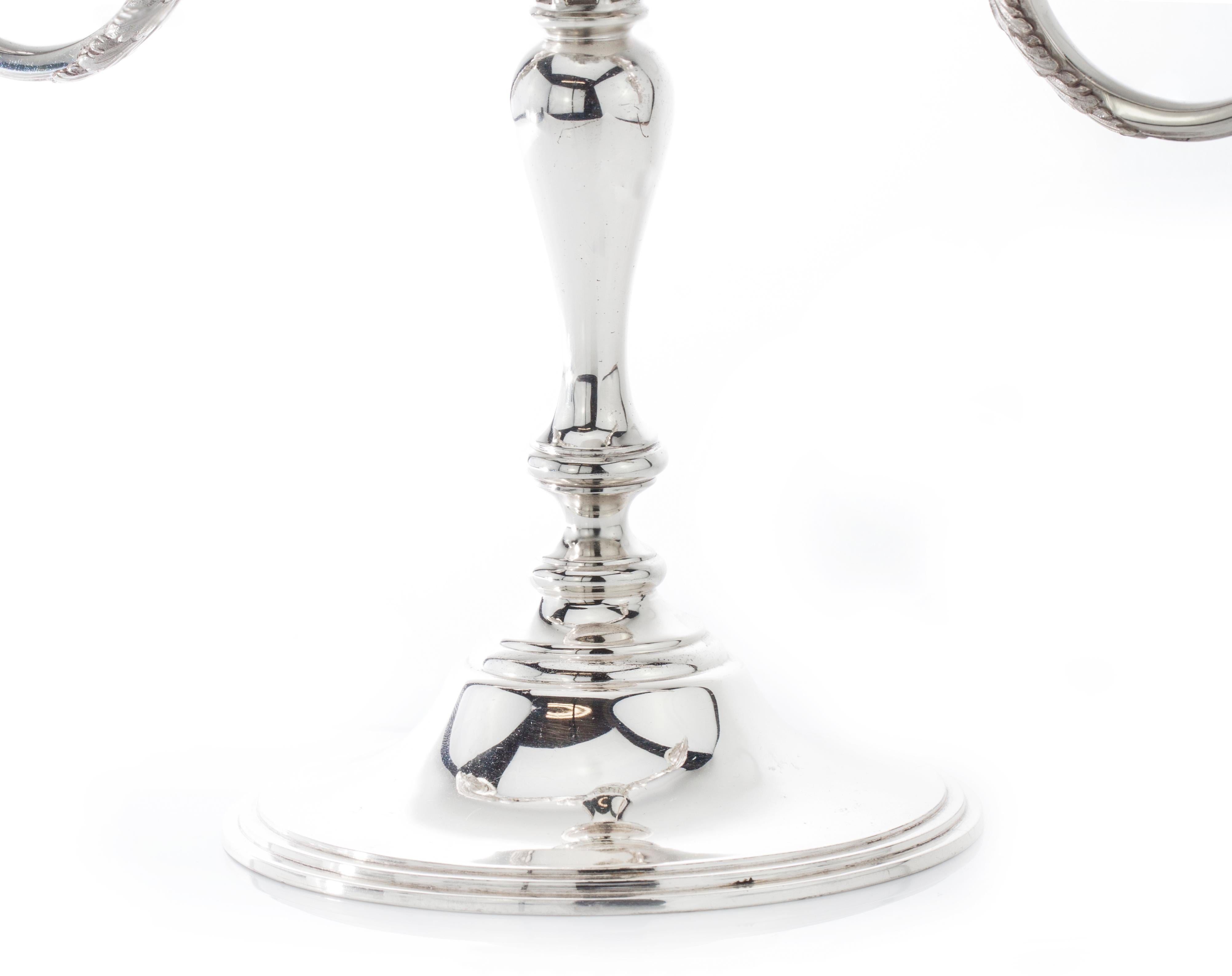 Asprey & Co. hollow Silver pair of candelabras, London, 1961 For Sale 2
