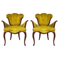 Paire de fauteuils de salon français de style Hollywood Regency et Art Nouveau 