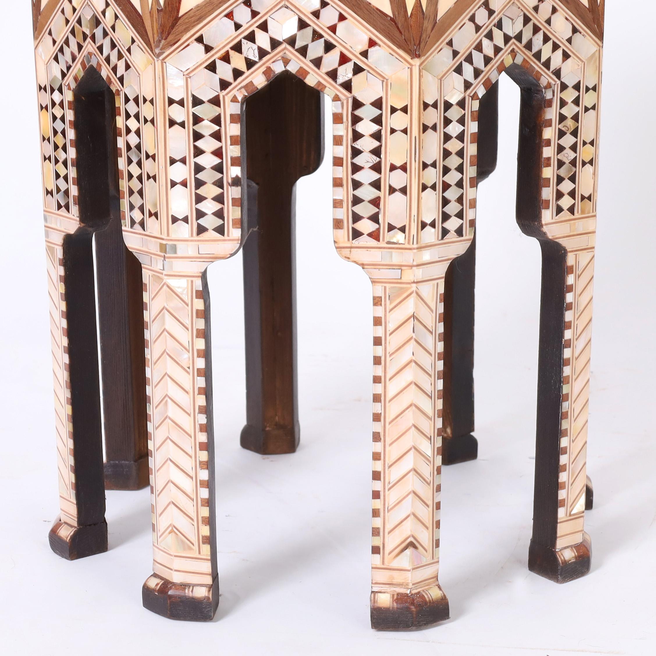 Vintage Pair of Inlaid Moroccan Stands or Tables 4