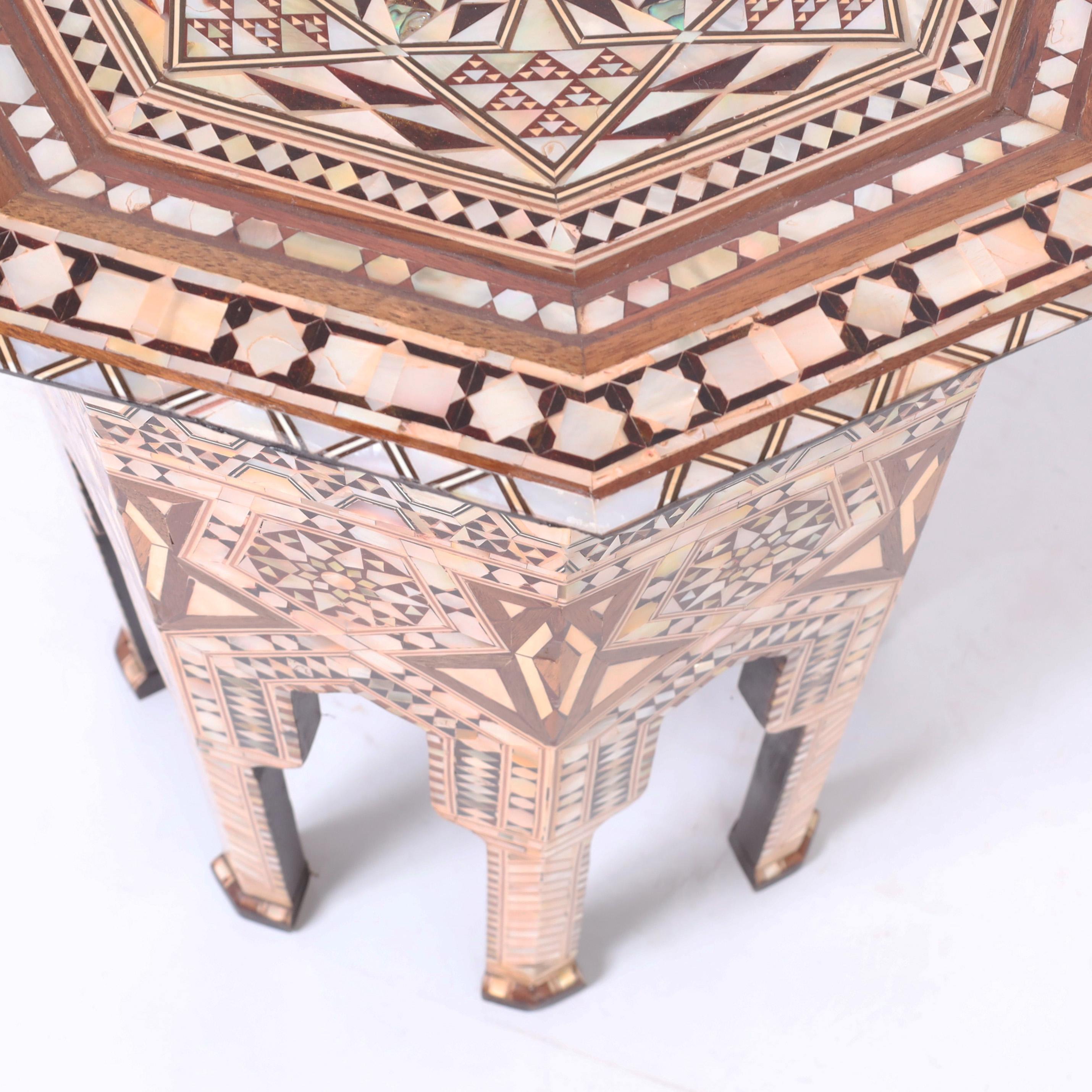 Vintage Pair of Inlaid Moroccan Stands or Tables 1