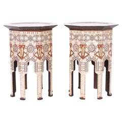 Vintage Pair of Inlaid Moroccan Stands or Tables