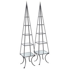 Vintage-Paar Eisen Obelisken