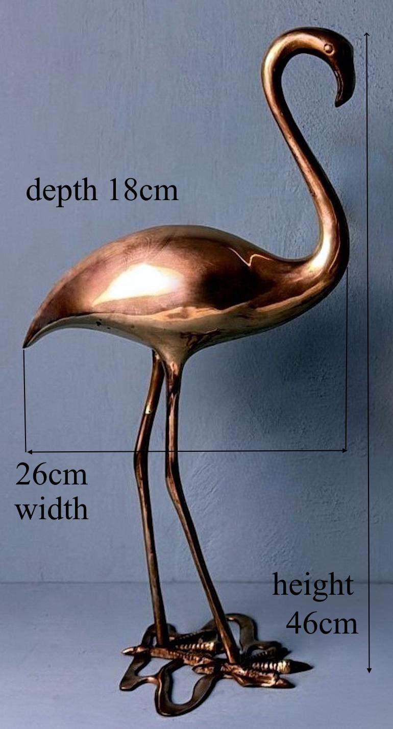 Italienisch   Mid Century Paar von  Flamingos aus Messing in Hohlraum im Angebot 11