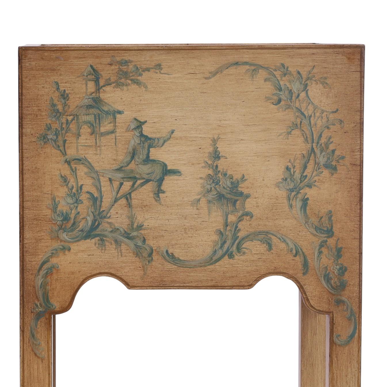 Peint à la main Paire de jardinières italiennes de style chinoiserie sur pied en vente