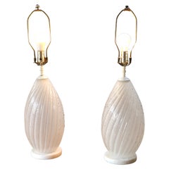 Vintage Pair of Italian Murano Glass Table Lamps, C. 1960s