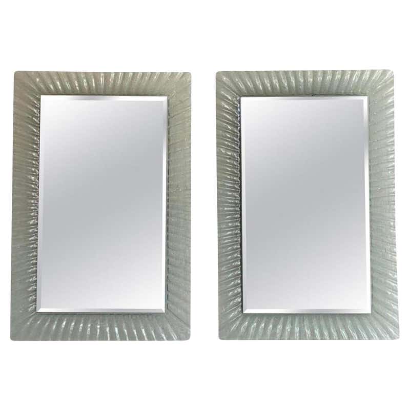 Vintage Ruffle Scalloped White Lacquered Wall Mirror at 1stDibs | white ...
