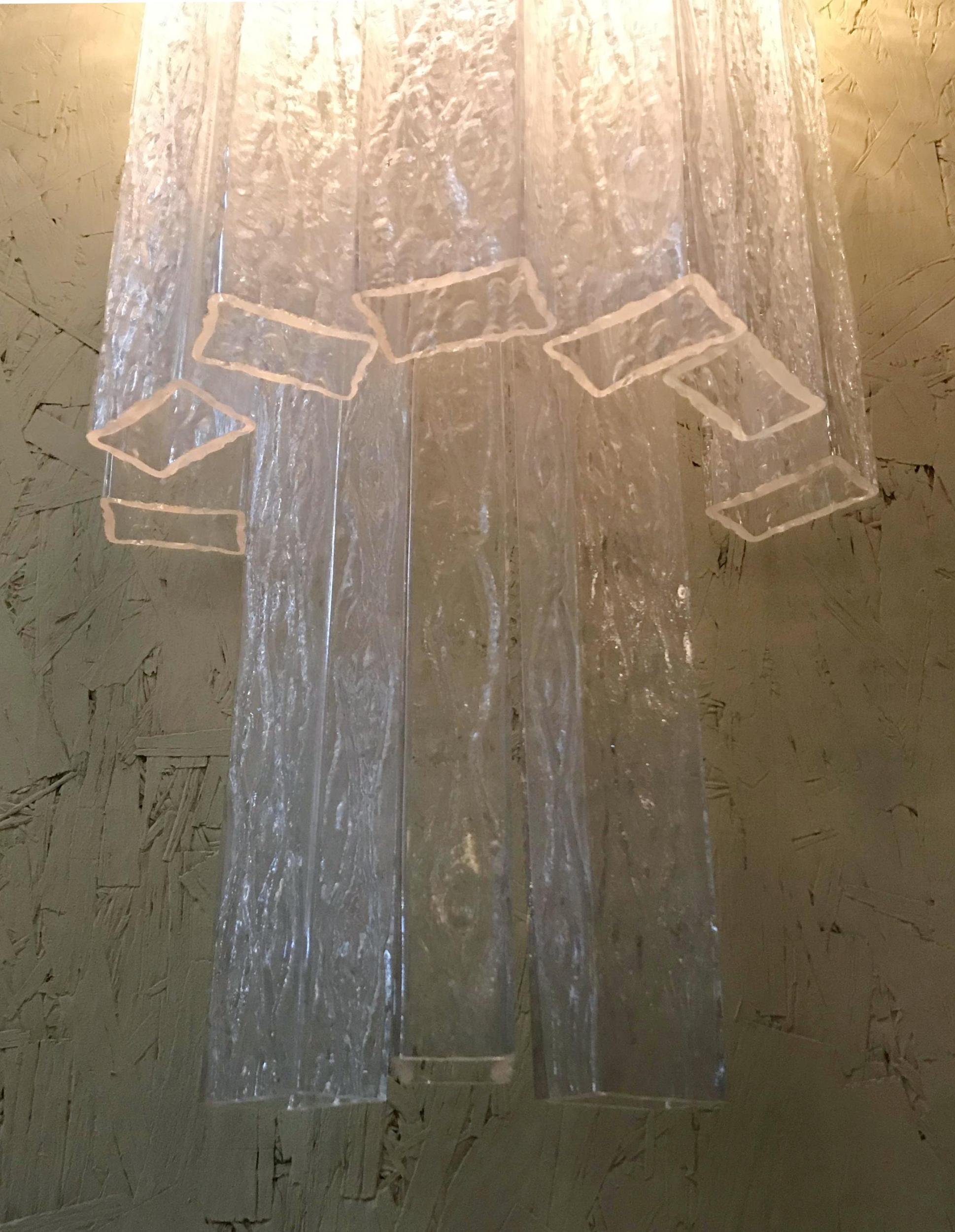 Vintage Pair of Italian Sconces w/ Clear Rectangular Murano Glass Cubes, 1960s For Sale 5
