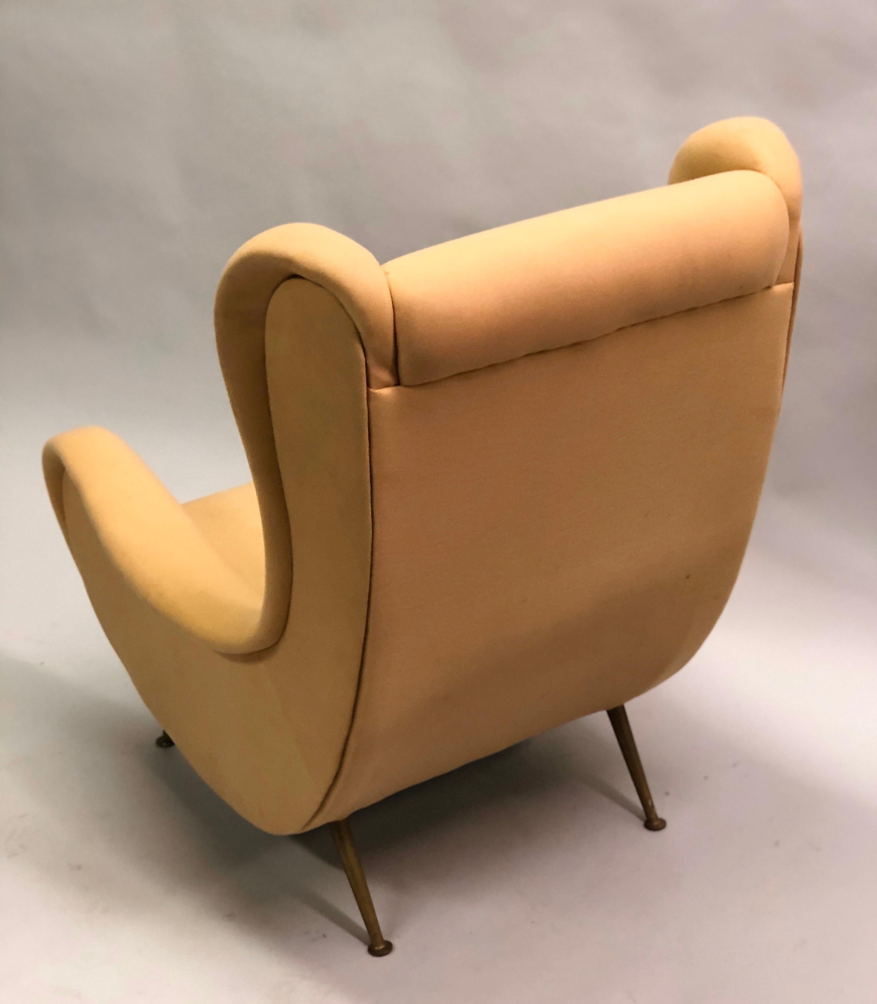 Paar italienische „Senior Chairs“/Loungesessel im Marco Zanuso-Stil im Angebot 3