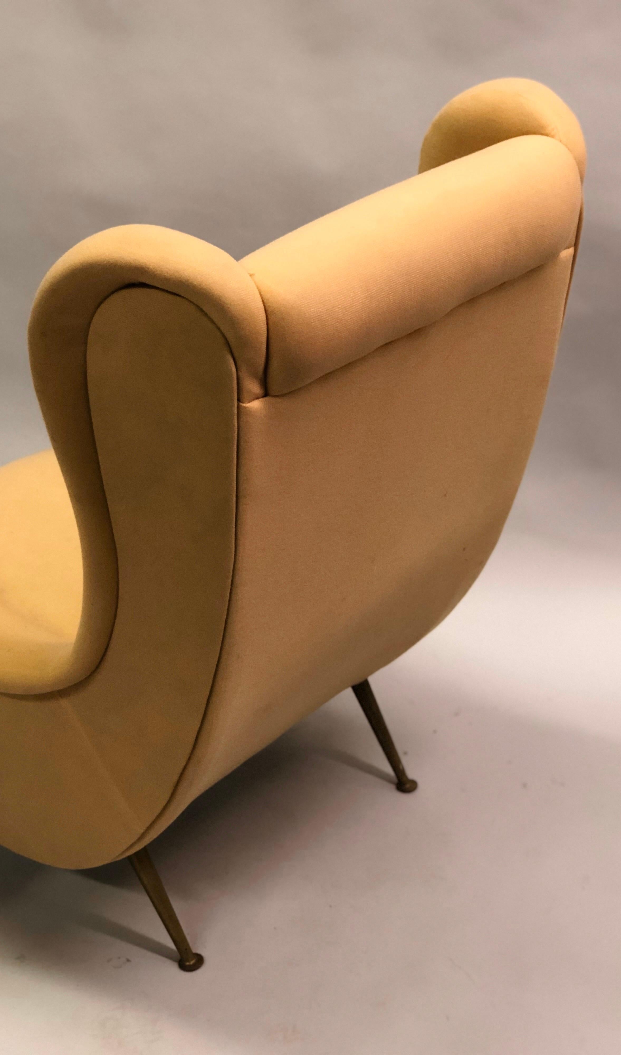 Paar italienische „Senior Chairs“/Loungesessel im Marco Zanuso-Stil im Angebot 4