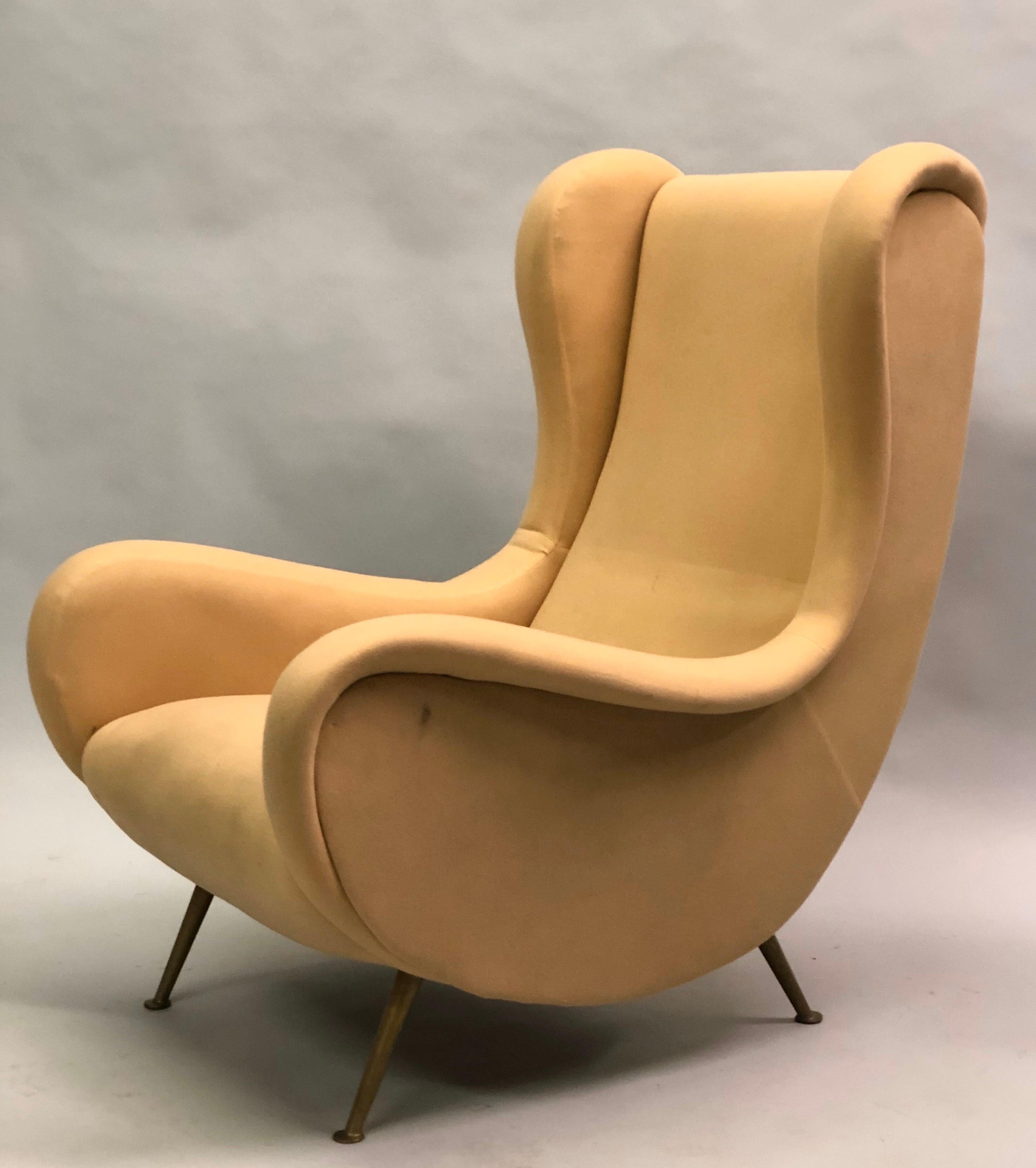 Paar italienische „Senior Chairs“/Loungesessel im Marco Zanuso-Stil (Mitte des 20. Jahrhunderts) im Angebot