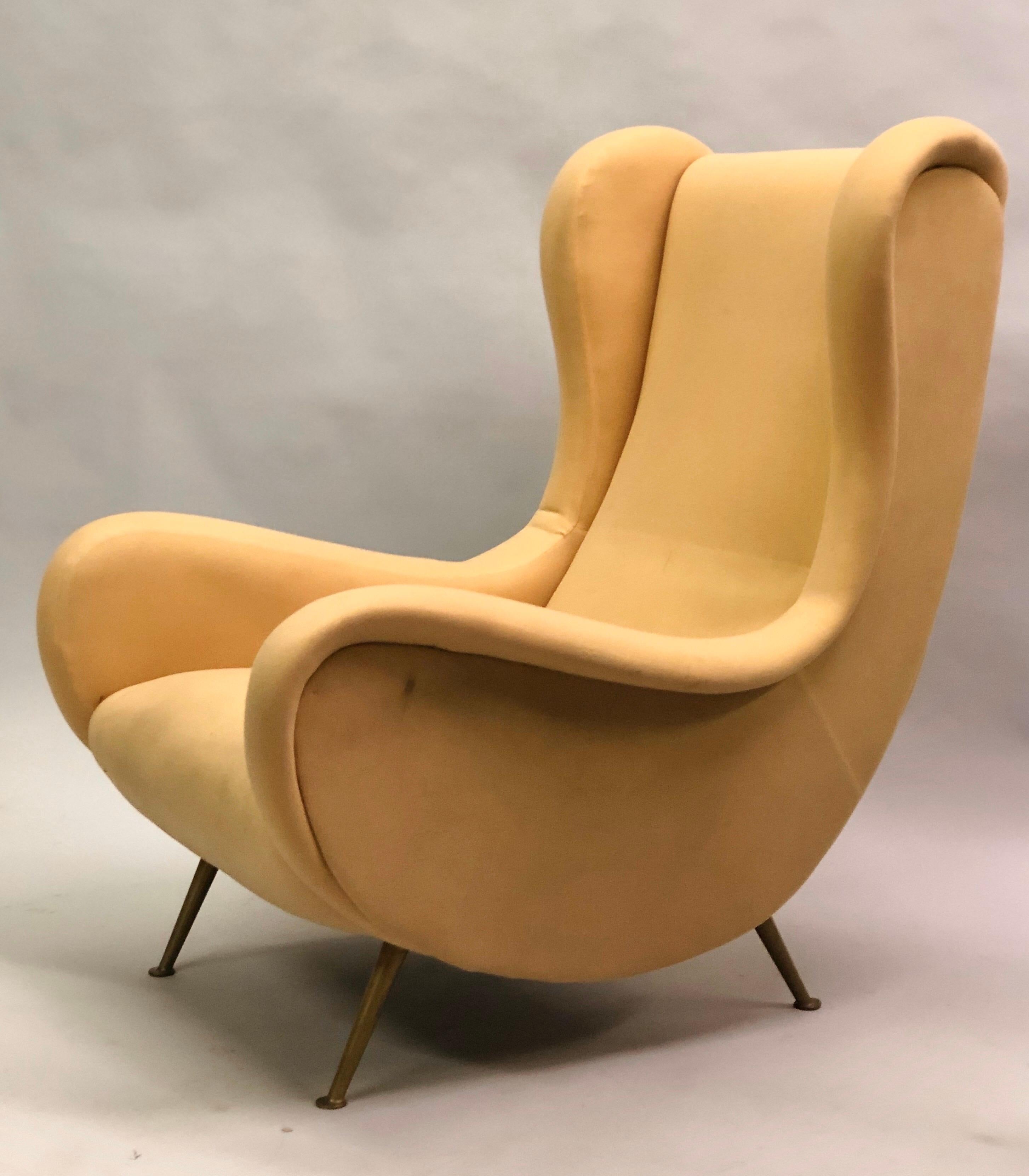 Paar italienische „Senior Chairs“/Loungesessel im Marco Zanuso-Stil im Angebot 1
