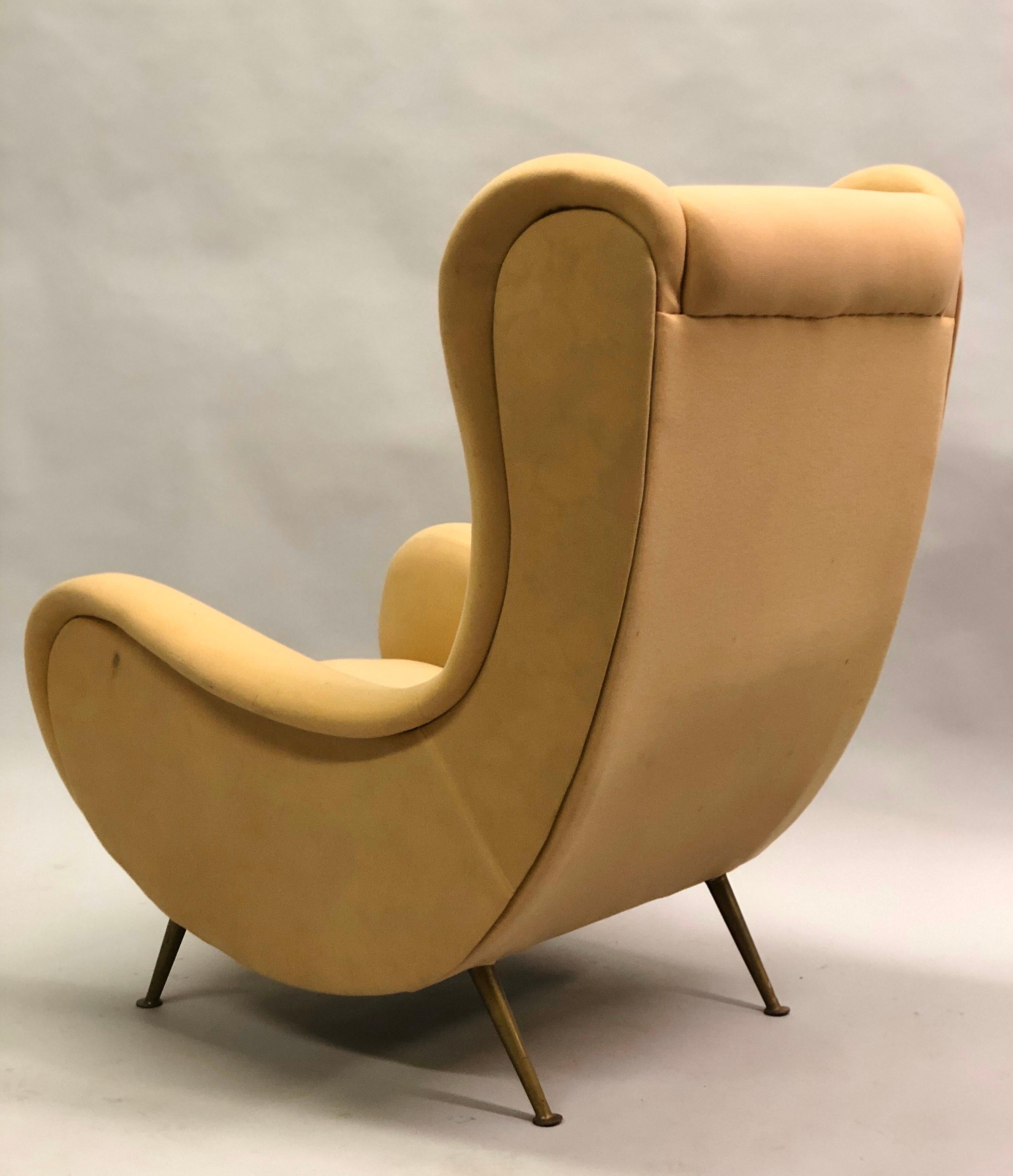 Paar italienische „Senior Chairs“/Loungesessel im Marco Zanuso-Stil im Angebot 2