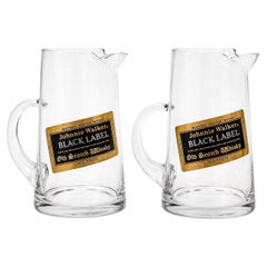 Vintage Pair of Johnnie Walker Black Label Scotch Whisky Advertising Pitchers