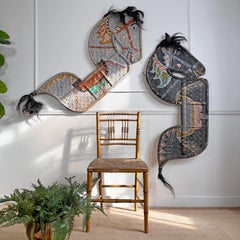 Coppia di cavalli da cerimonia Kuda Lumping d'epoca provenienti da Giava