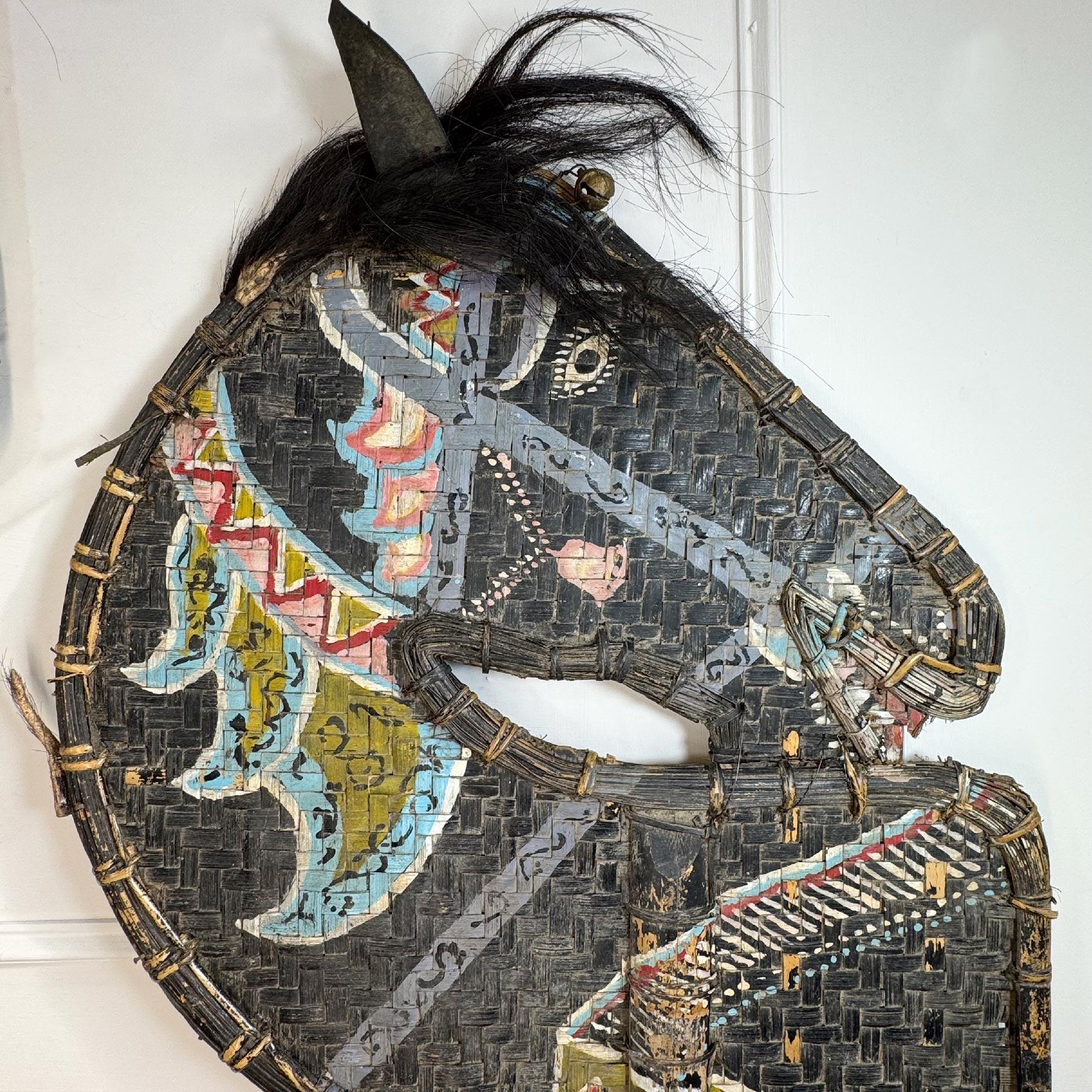 Hand-Crafted Vintage Pair of Kuda Lumping Ceremonial Horses from Java For Sale