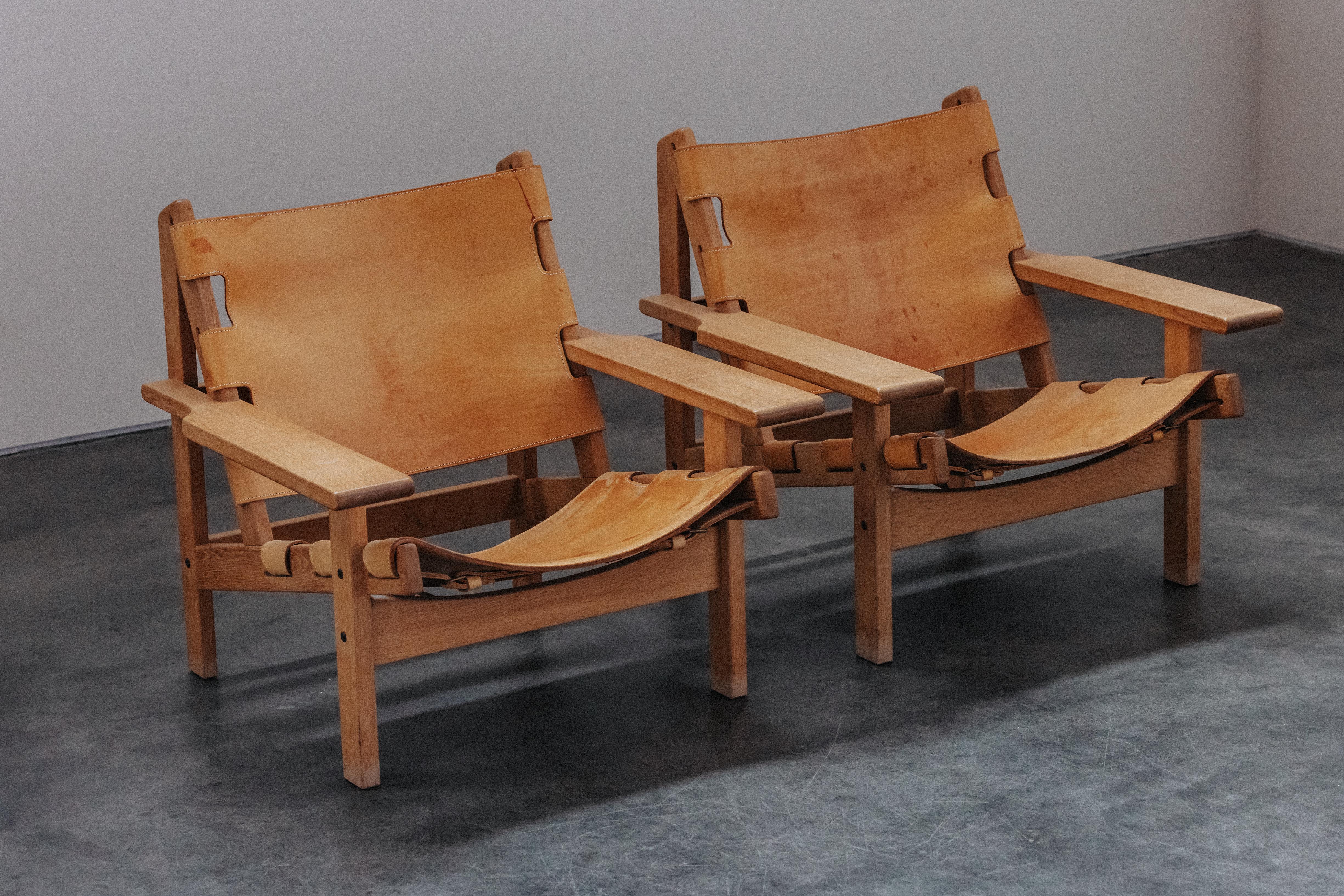 Européen Paire de chaises longues Safari Kurt Ostervig du Danemark, Circa 1970 en vente