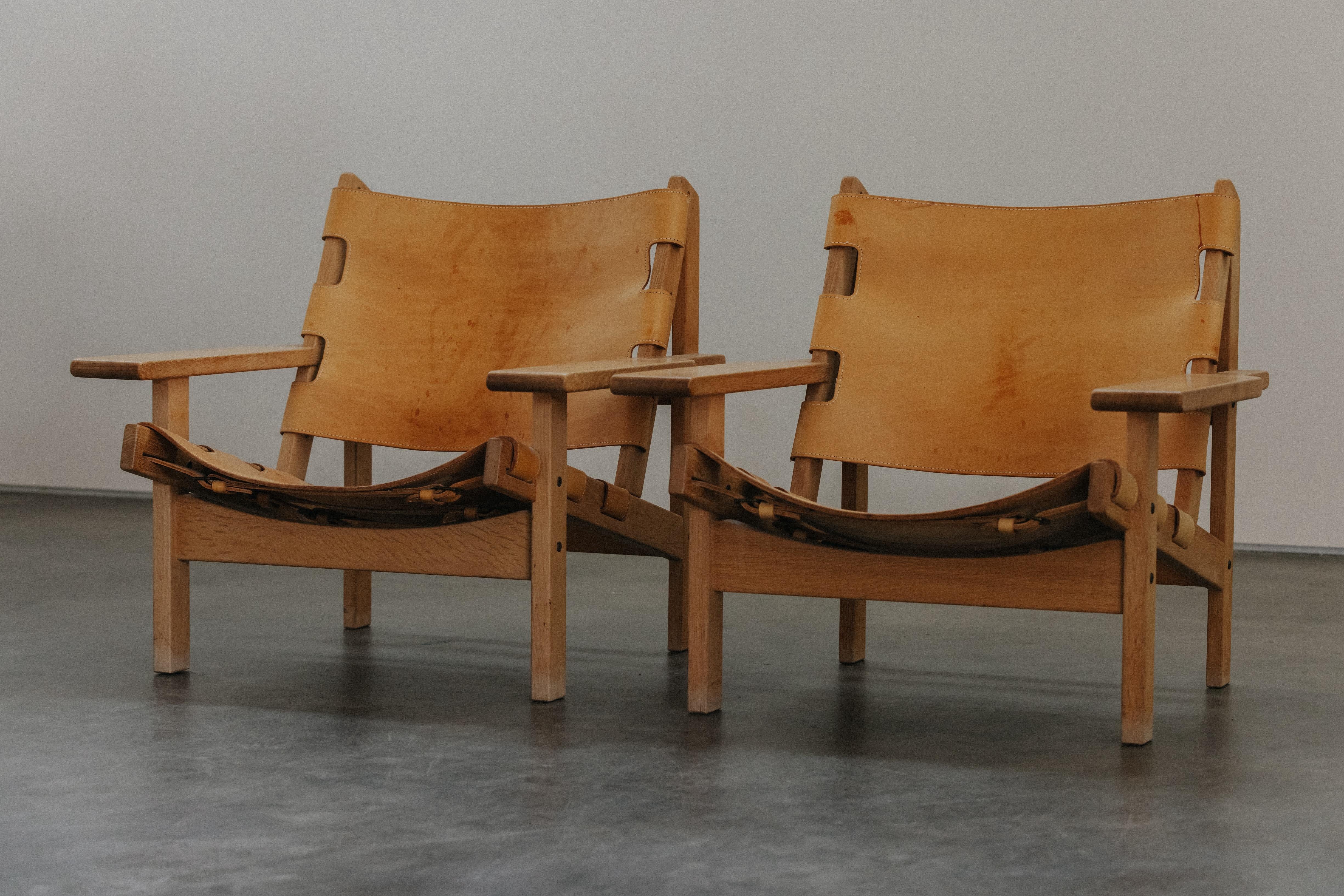 Europeo Coppia di sedie da salotto Safari di Kurt Ostervig, Danimarca, CIRCA 1970 in vendita