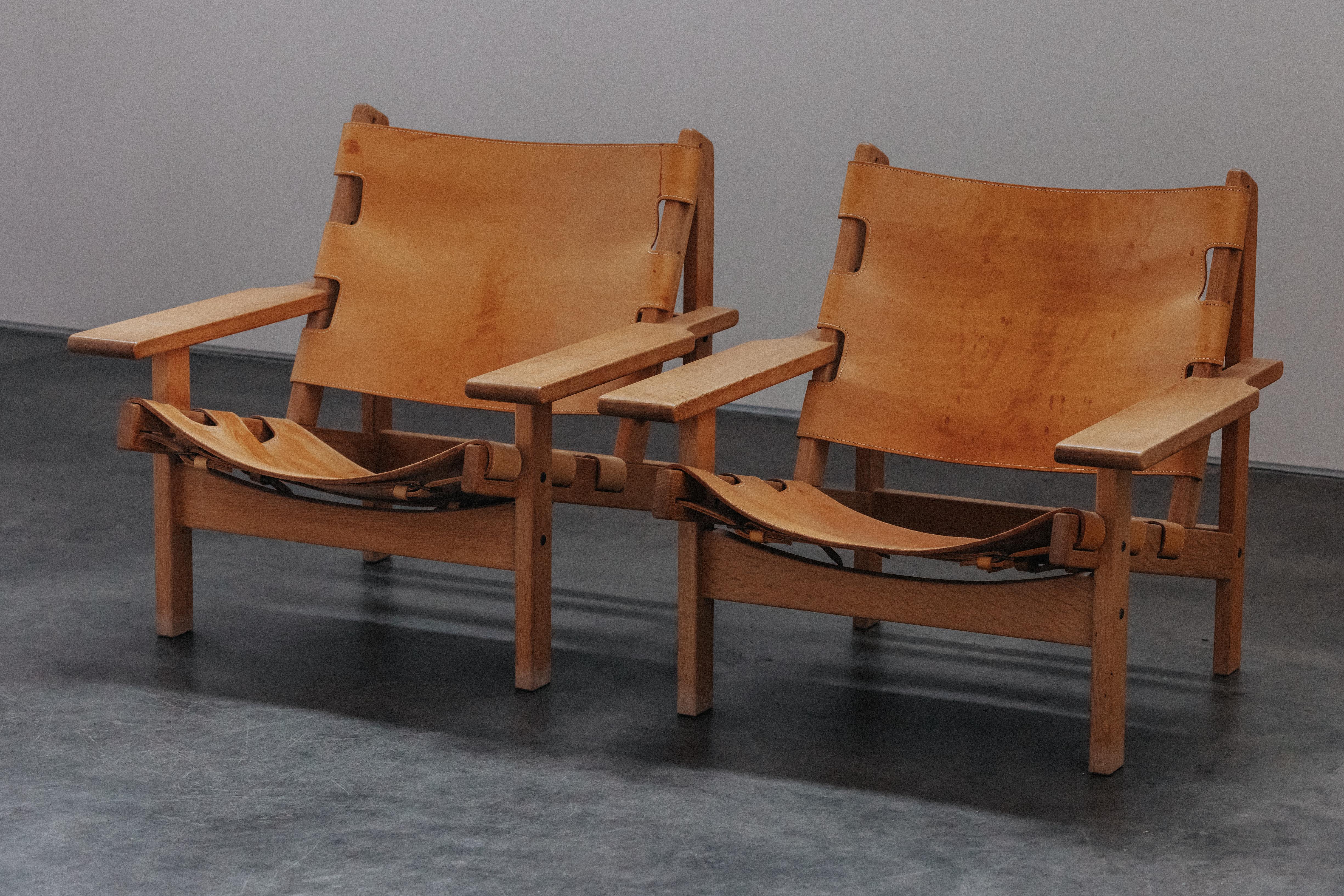 Paire de chaises longues Safari Kurt Ostervig du Danemark, Circa 1970 Bon état - En vente à Nashville, TN
