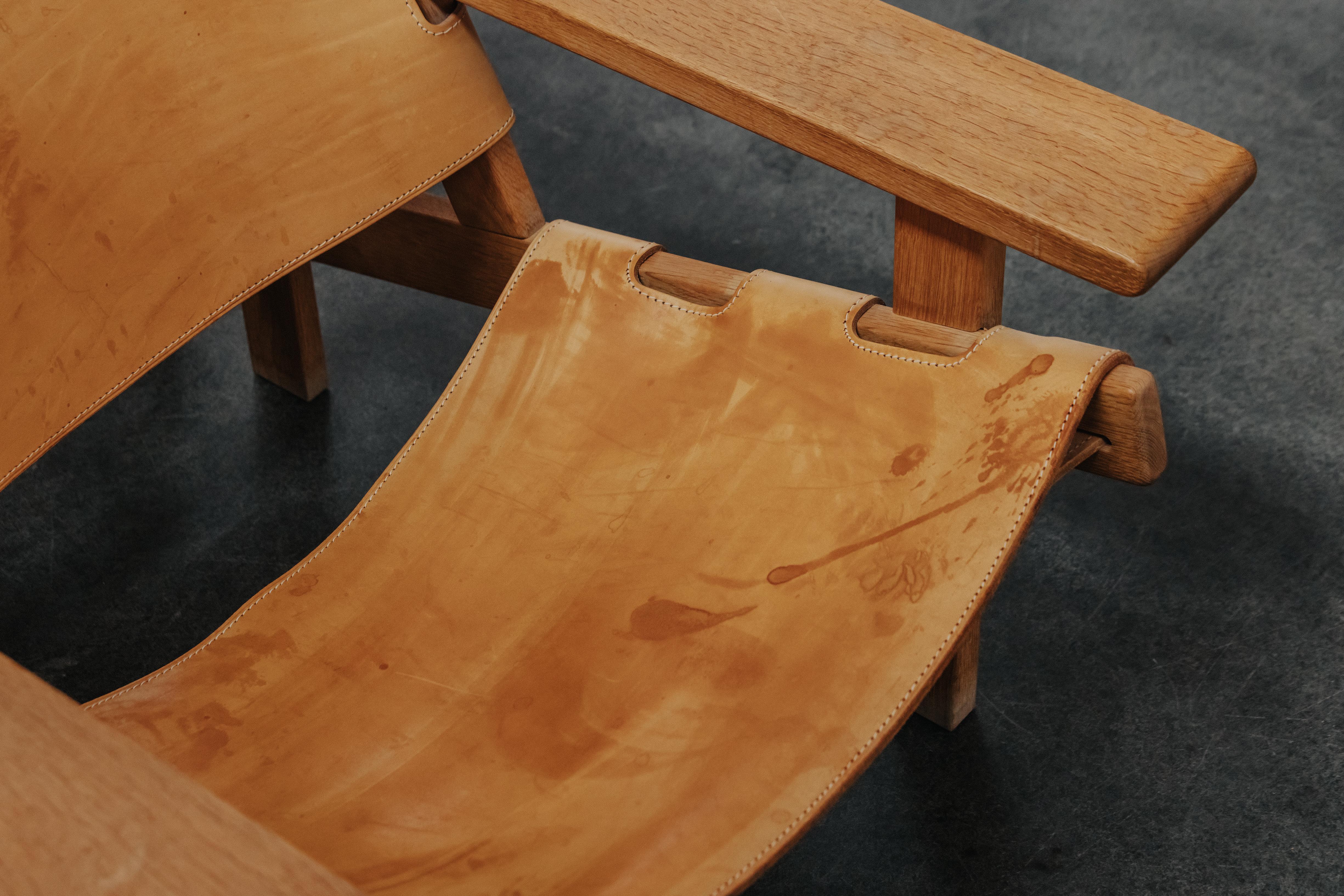Chêne Paire de chaises longues Safari Kurt Ostervig du Danemark, Circa 1970 en vente