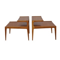 Vintage Pair of Kurt Ostervig Two-Tiered End Tables