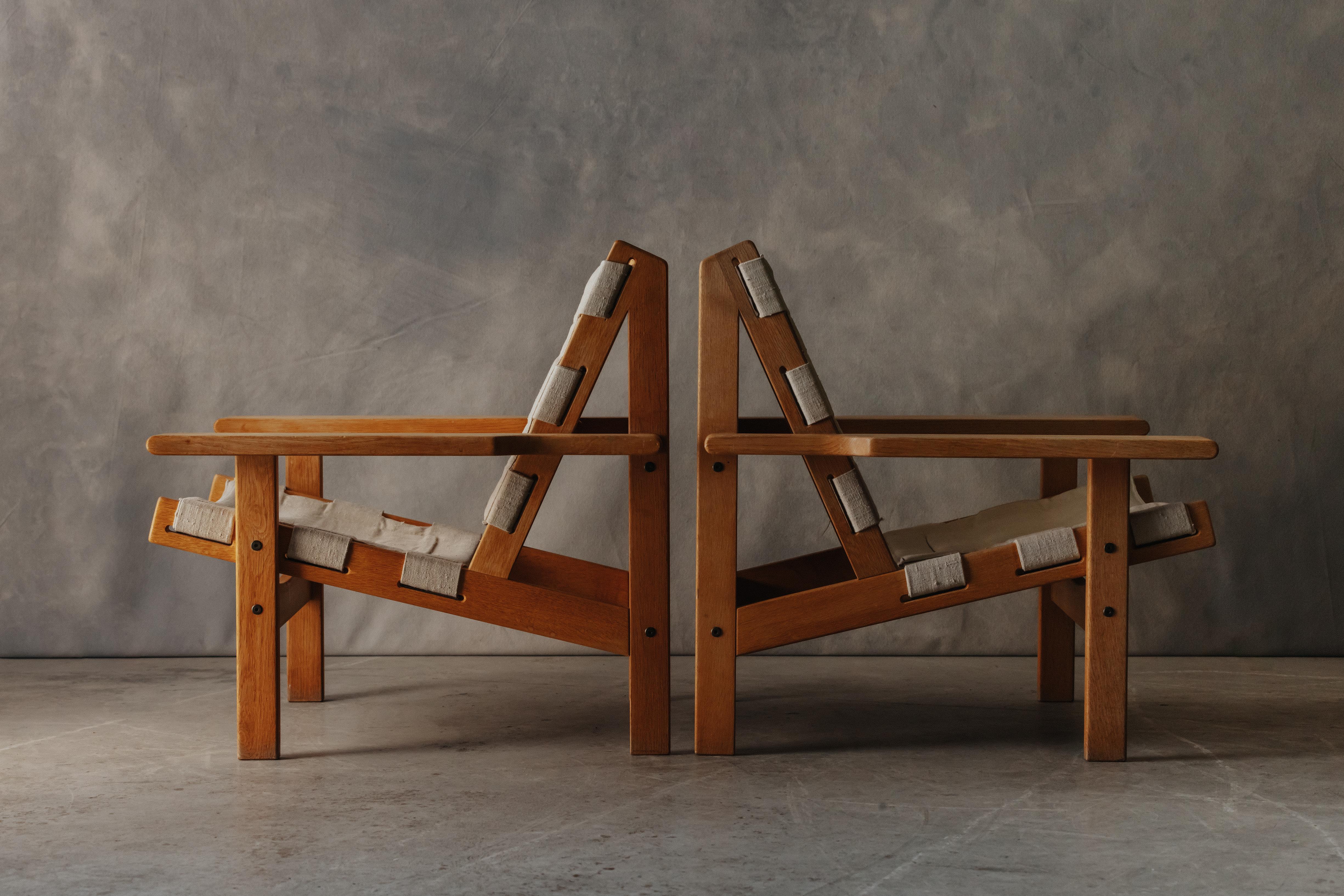 European Vintage Pair Of Kurt Østervig Hunting Chairs From Denmark, Circa 1960 For Sale