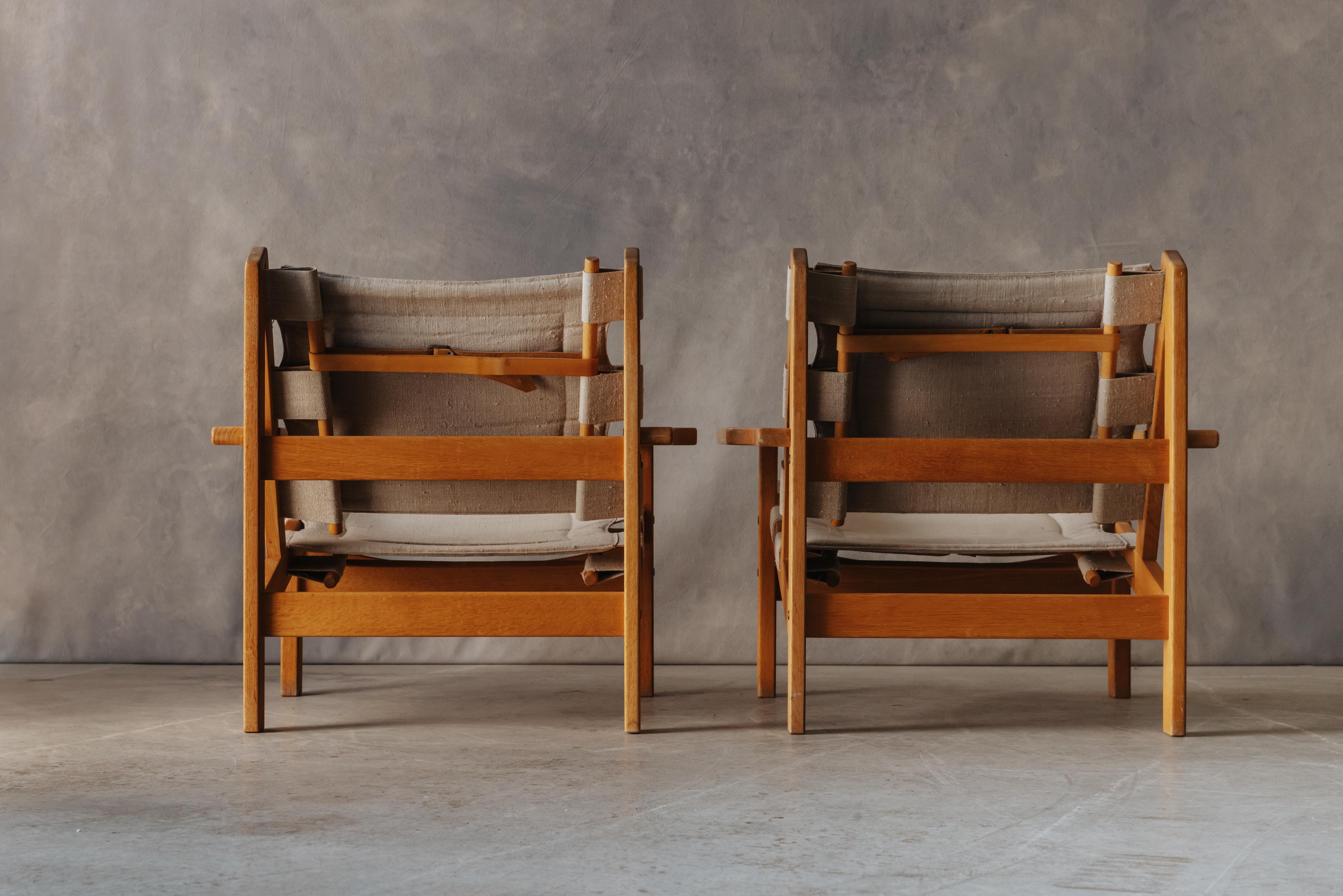 Mid-20th Century Vintage Pair Of Kurt Østervig Hunting Chairs From Denmark, Circa 1960 For Sale