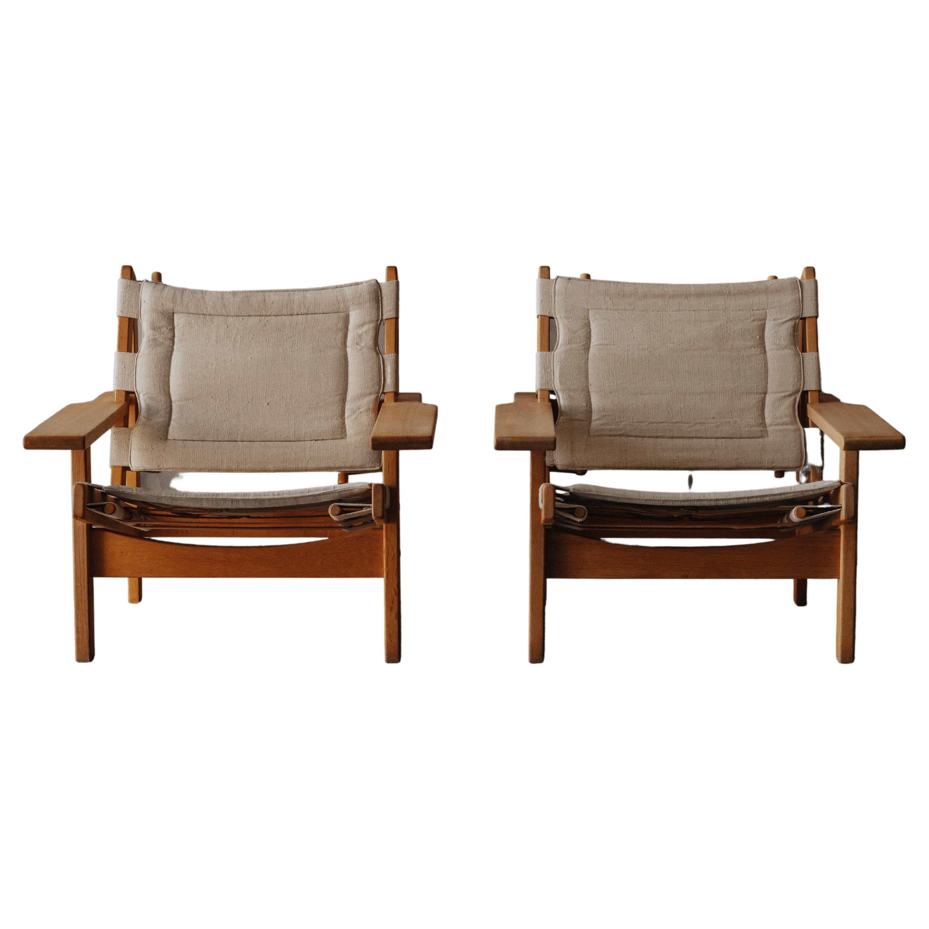 Vintage Pair Of Kurt Østervig Hunting Chairs From Denmark, Circa 1960 For Sale