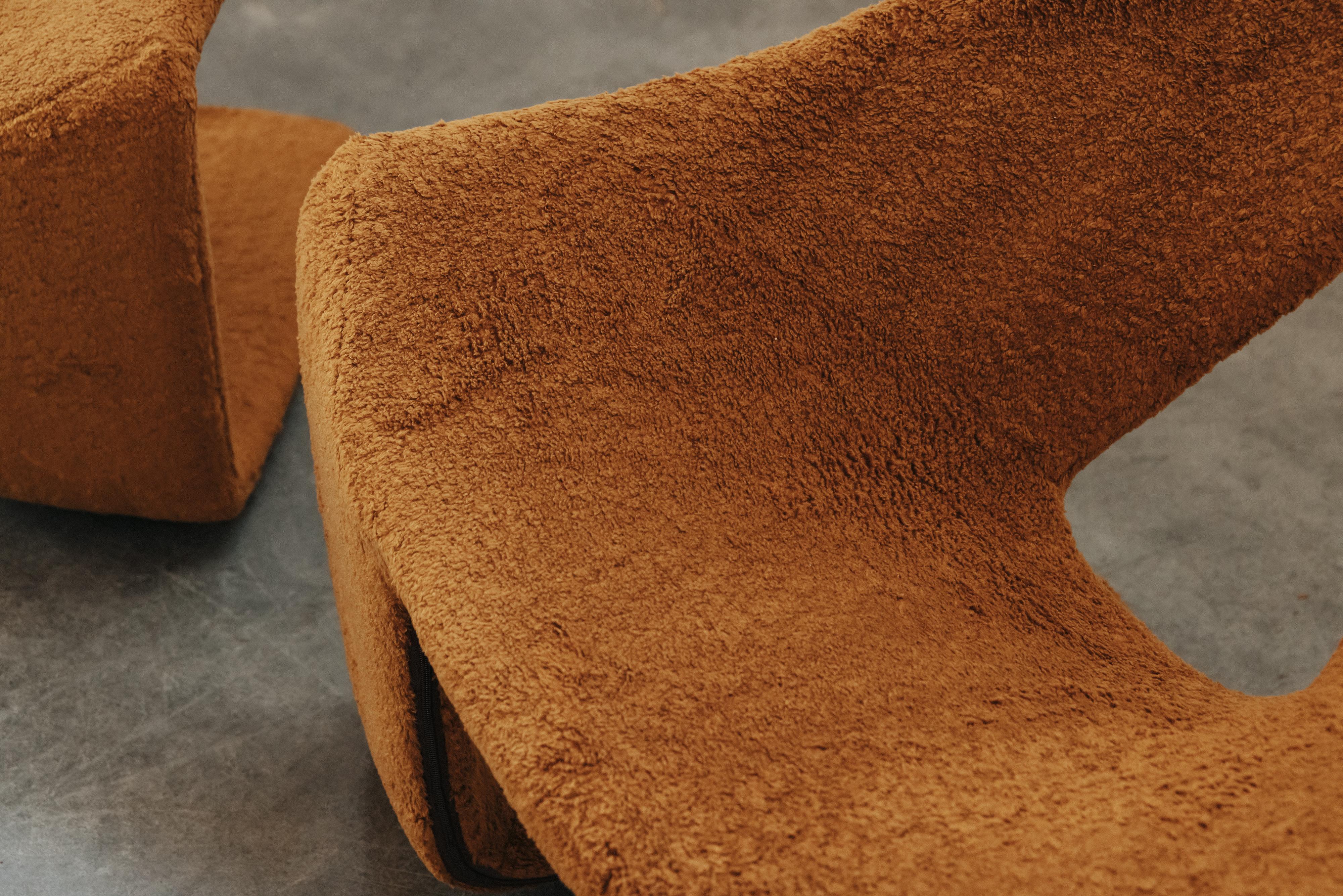 Vintage By Kwok Hoi Chan Zen Lounge Stühle für Steiner, Frankreich 1970er (Europäisch) im Angebot