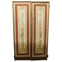 Used Pair of Lacquered and Painted Doors, Art Nouveau, Liberty, Early 1900s